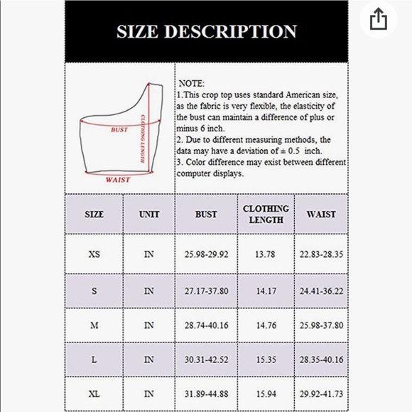 B&W Sleeveless One Shoulder Crop Tops⚫️⚪️ - Picture 3 of 6